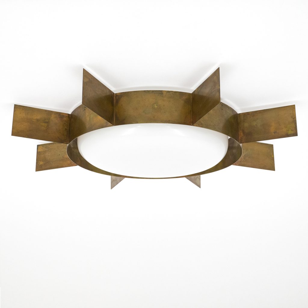 Gio Ponti Brass 'Sole' Ceiling Lights, 1950s