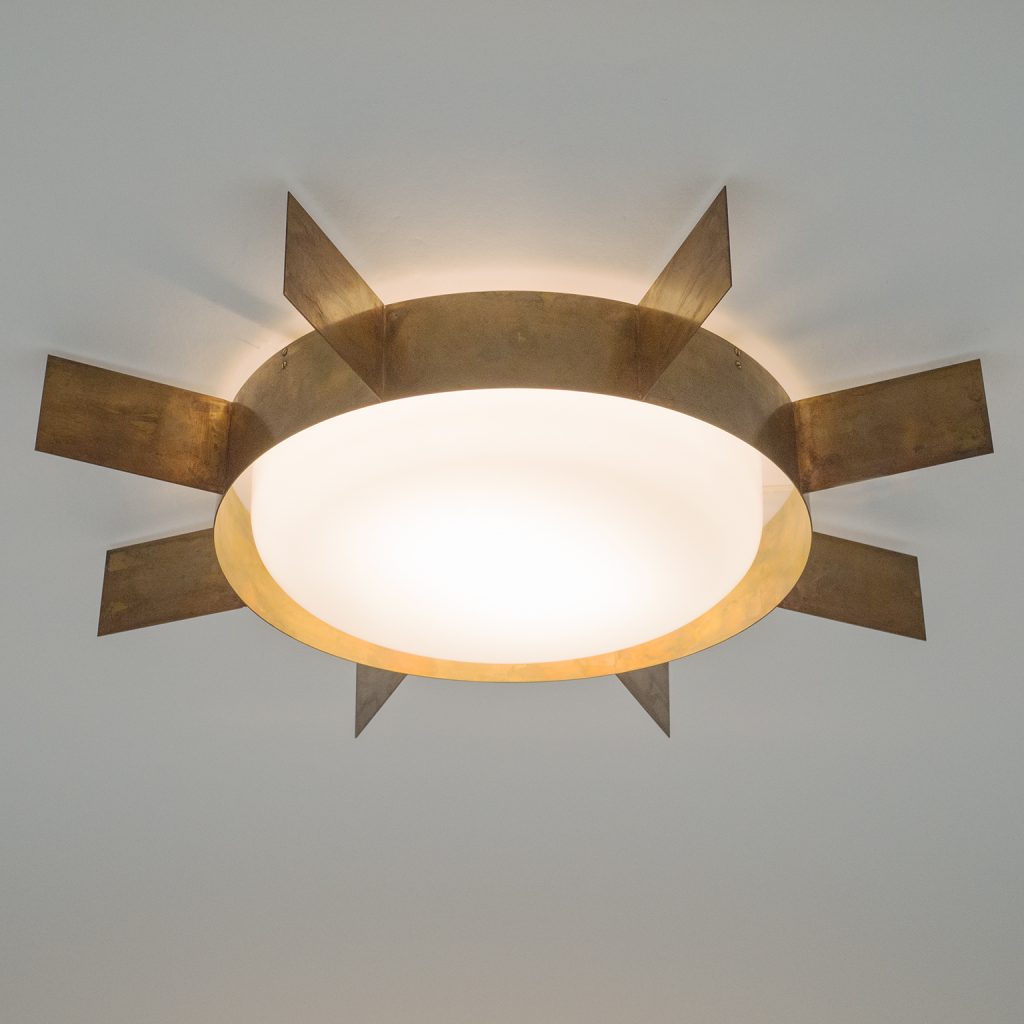 Gio Ponti Brass 'Sole' Ceiling Lights, 1950s