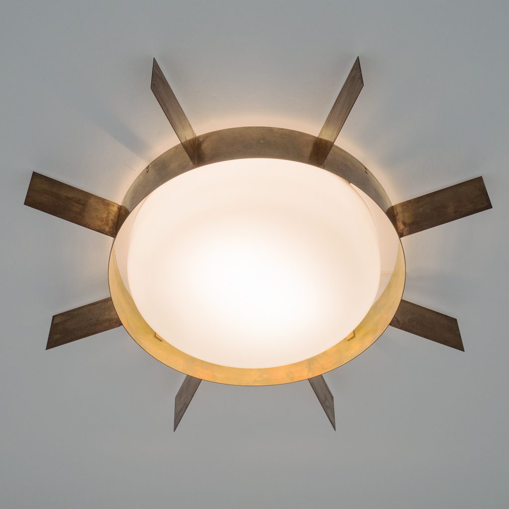 Gio Ponti Brass 'Sole' Ceiling Lights, 1950s