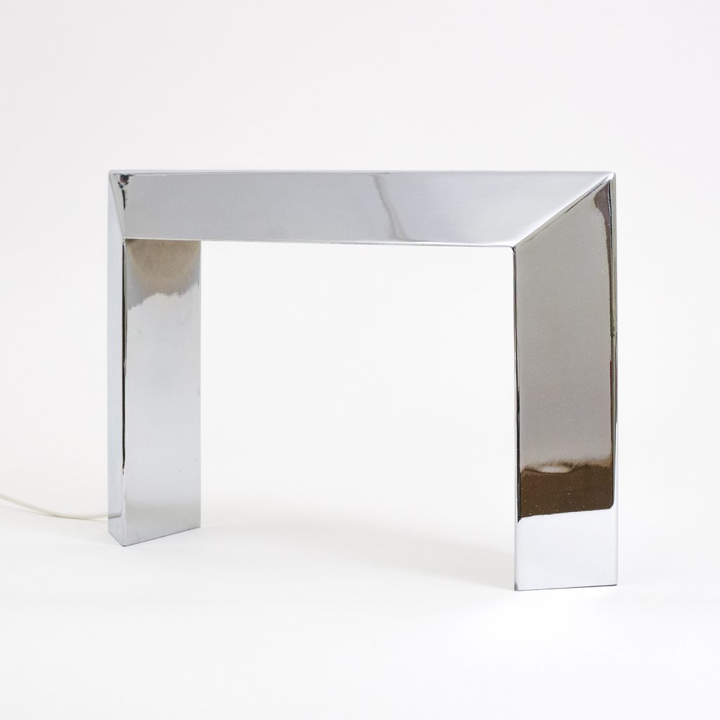 Sculptural Italian Chrome Table Lamp, 1960s