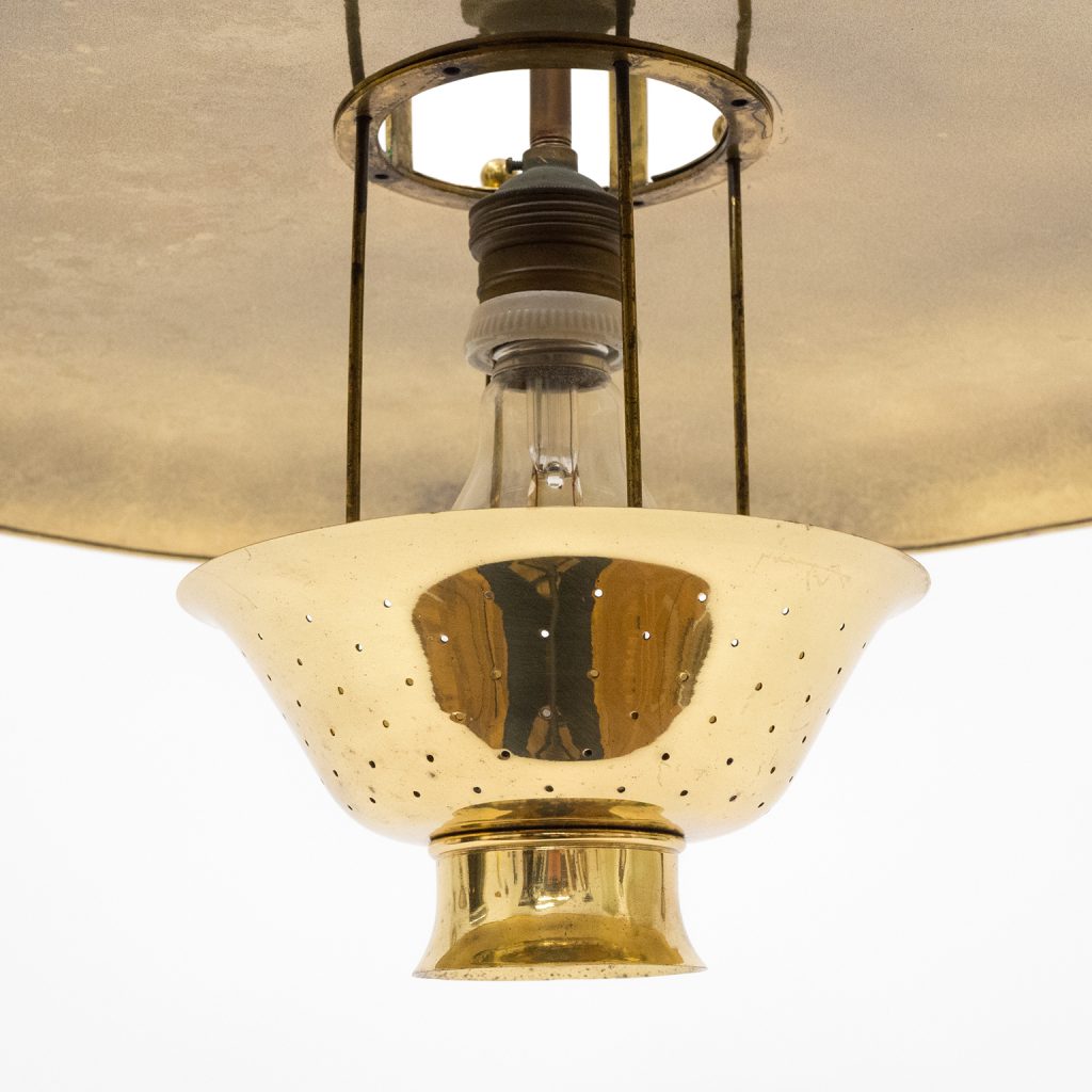 Rare Art Deco Brass Pendant by BAG Turgi, Switzerland, 1940s