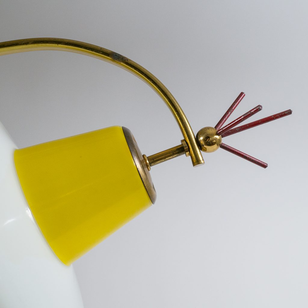 Unique Italian Brass and Glass Sputnik Chandelier, 1950s