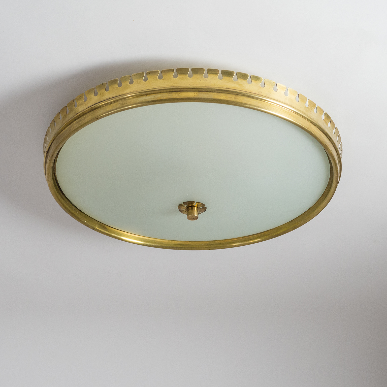 1940s Italian Brass Flush Mount attributed to Paolo Buffa