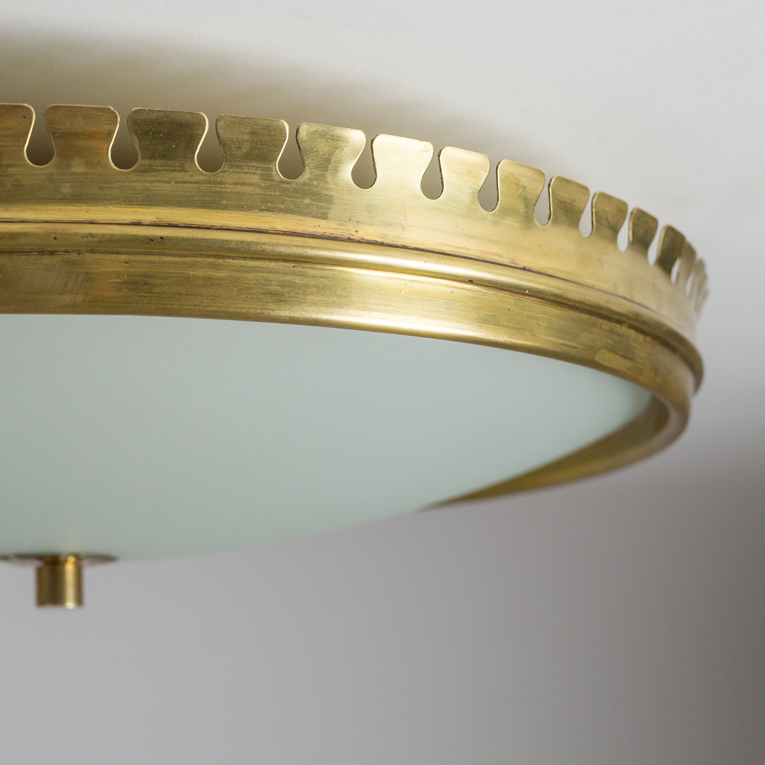 1940s Italian Brass Flush Mount attributed to Paolo Buffa