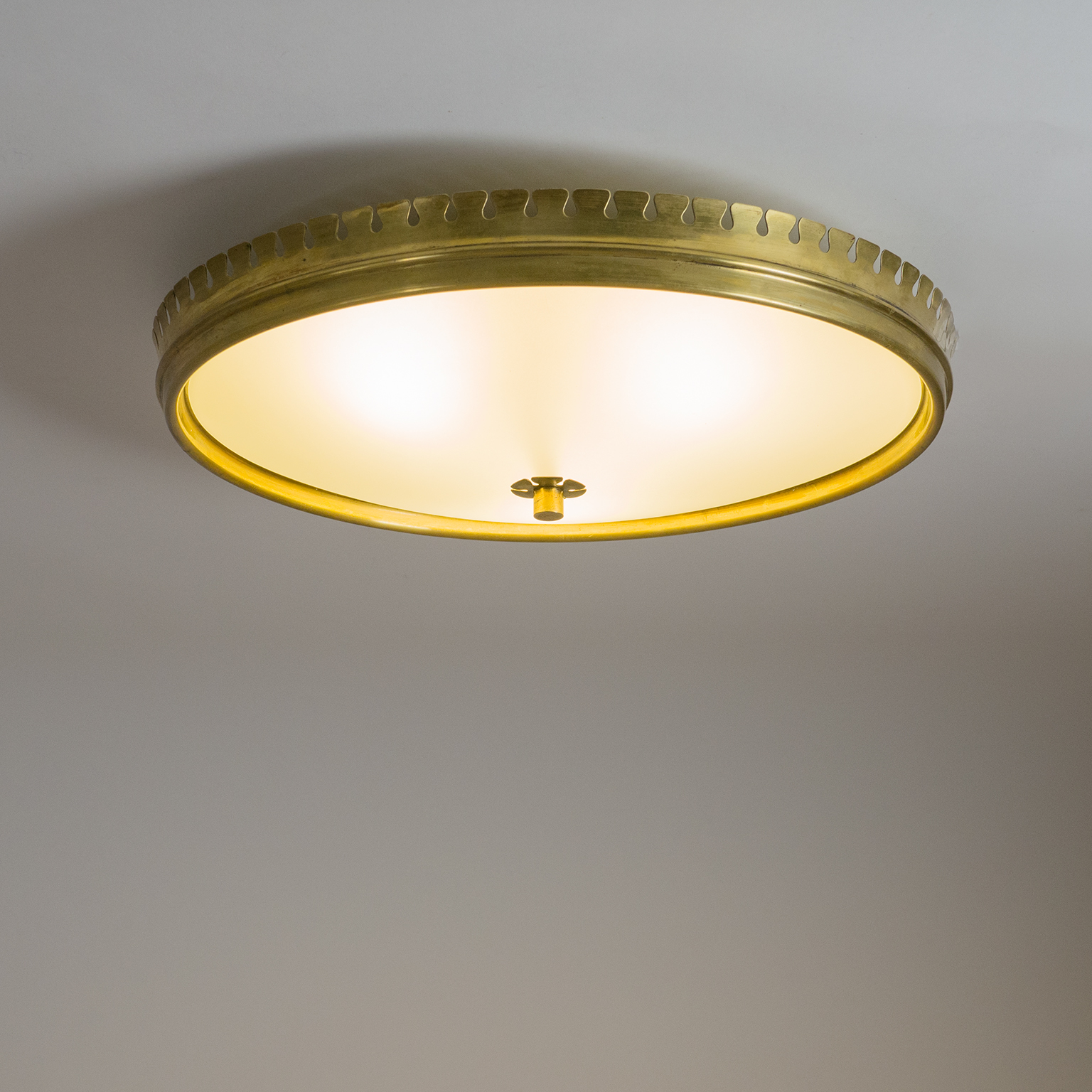 1940s Italian Brass Flush Mount attributed to Paolo Buffa