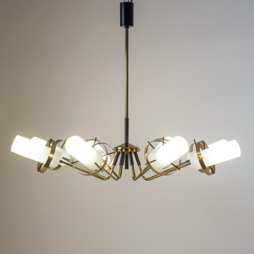 Modernist Stilnovo Chandelier, circa 1958