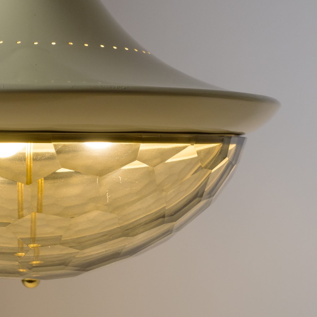 Italian Faceted Glass Chandelier, circa 1960