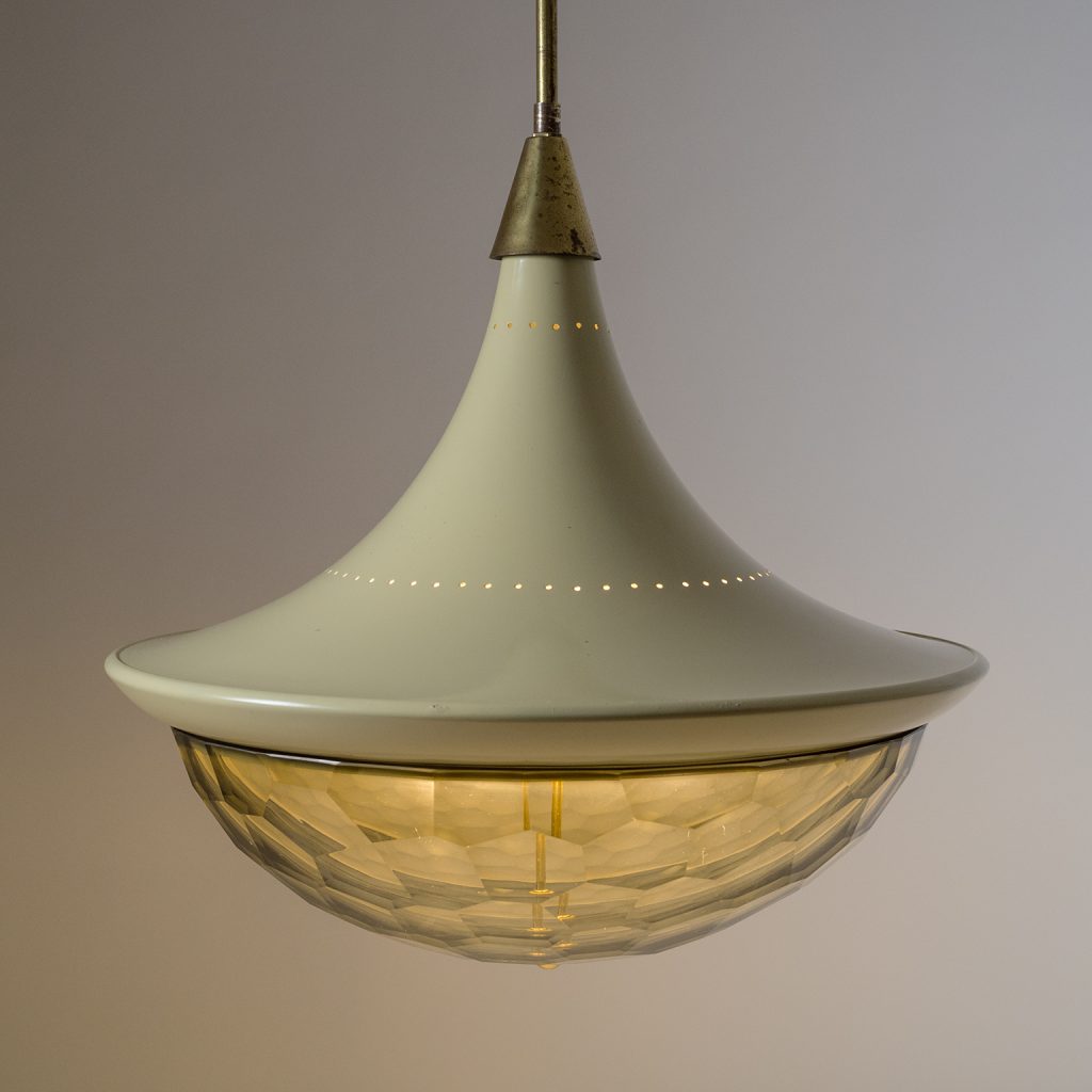 Italian Faceted Glass Chandelier, circa 1960