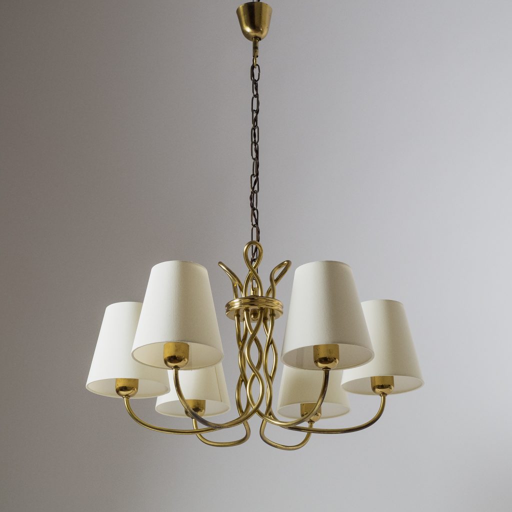 J.T. Kalmar Brass Chandelier, 1930s