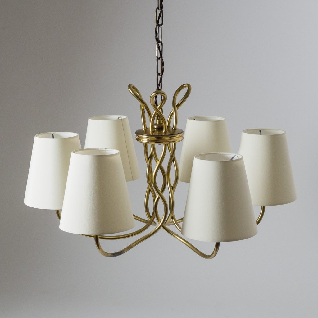 J.T. Kalmar Brass Chandelier, 1930s