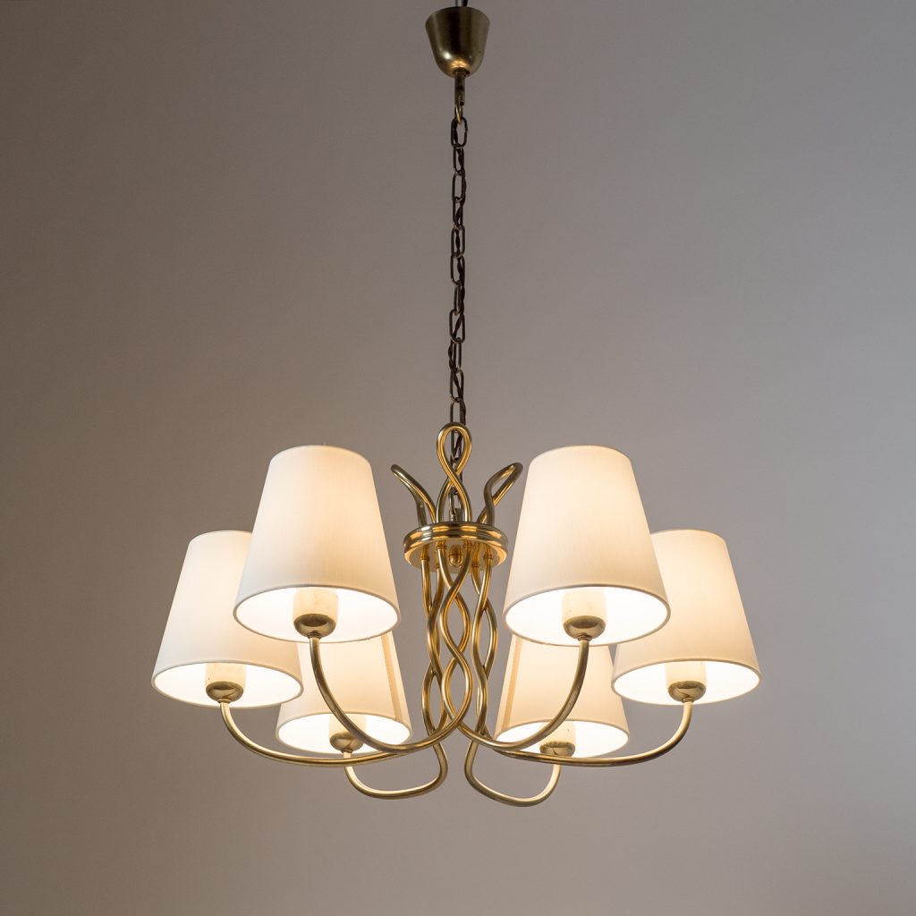 J.T. Kalmar Brass Chandelier, 1930s