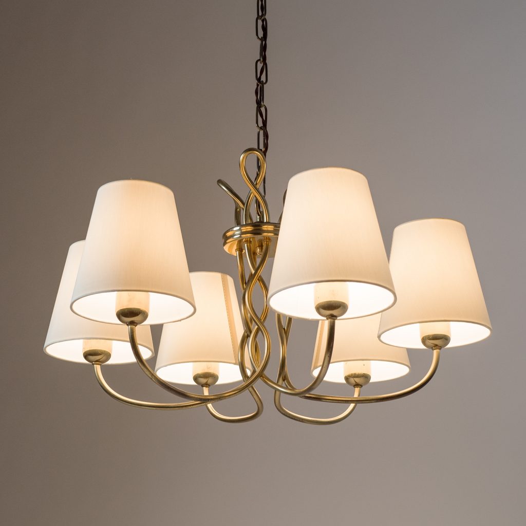 J.T. Kalmar Brass Chandelier, 1930s