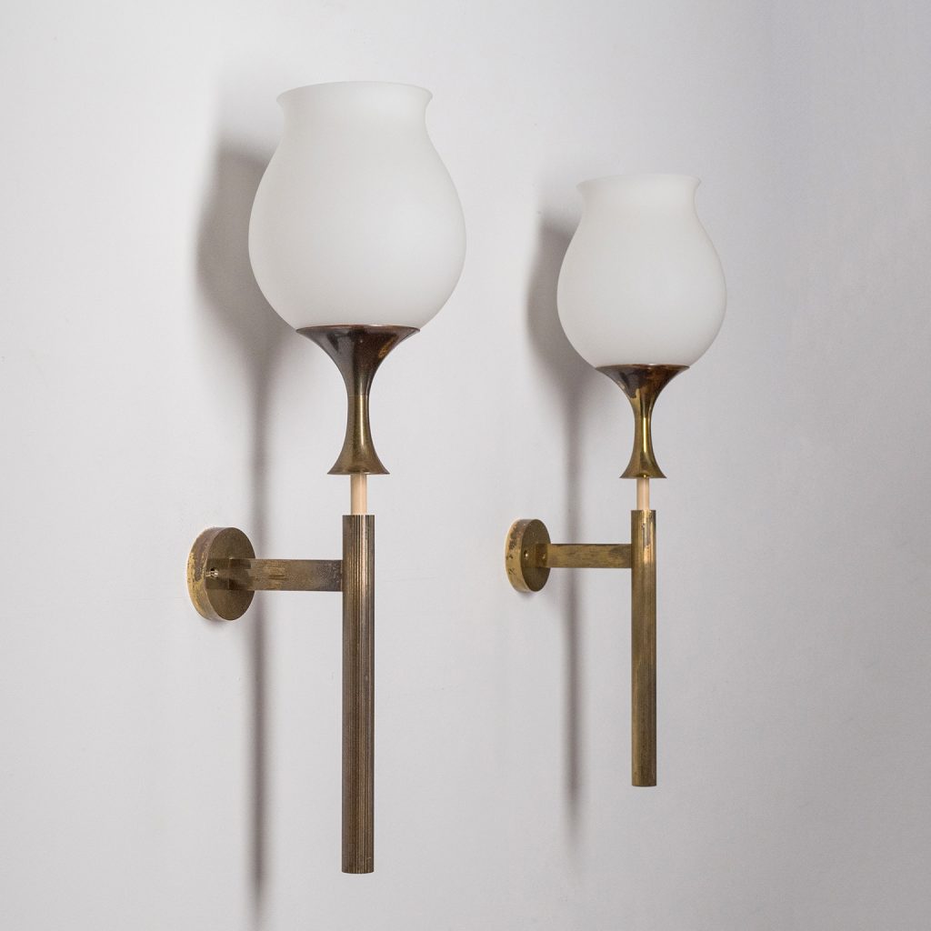 Pair of Large Angelo Lelii Wall Lights, 1956, Arredoluce