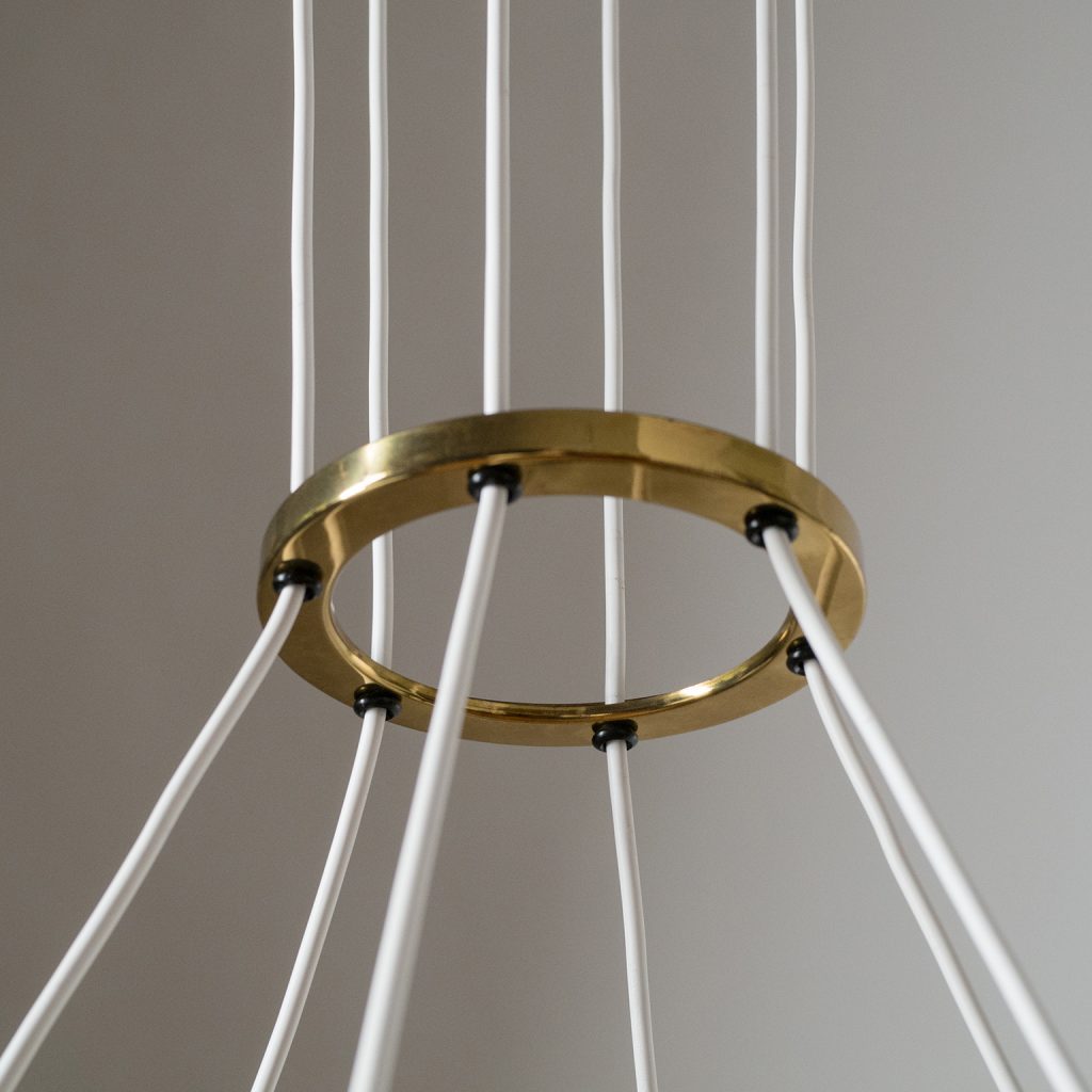 Rare Large Stilnovo Suspension Chandelier, 1950s