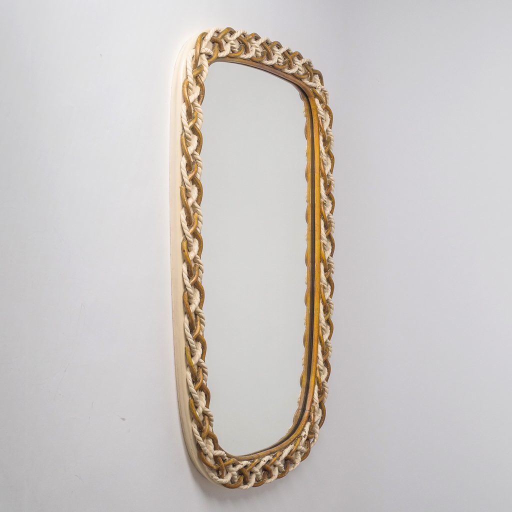 Rare Osvaldo Borsani Mirror, 1949, Carved Wood