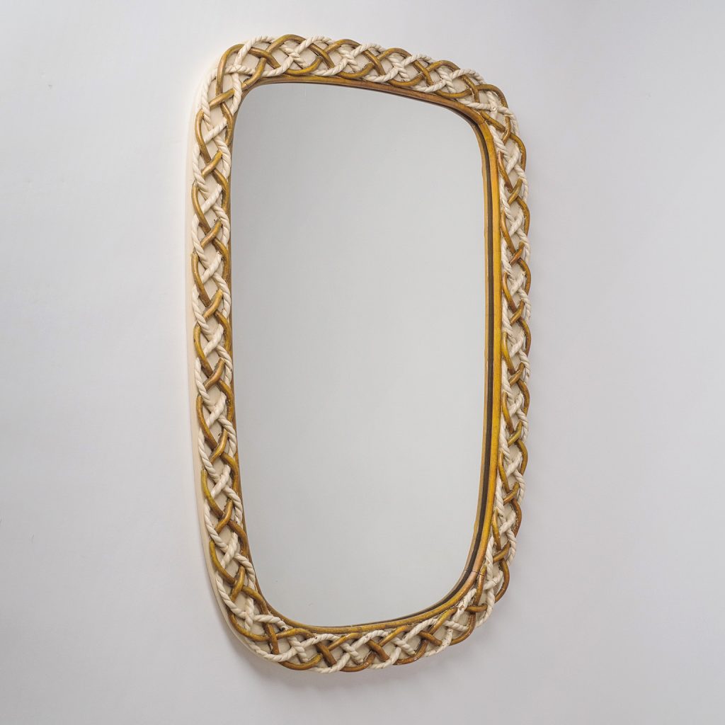 Rare Osvaldo Borsani Mirror, 1949, Carved Wood