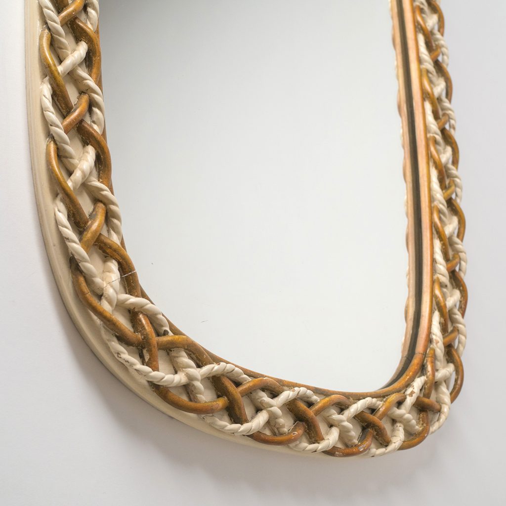 Rare Osvaldo Borsani Mirror, 1949, Carved Wood
