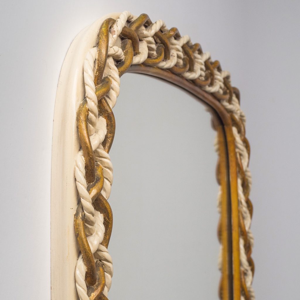 Rare Osvaldo Borsani Mirror, 1949, Carved Wood