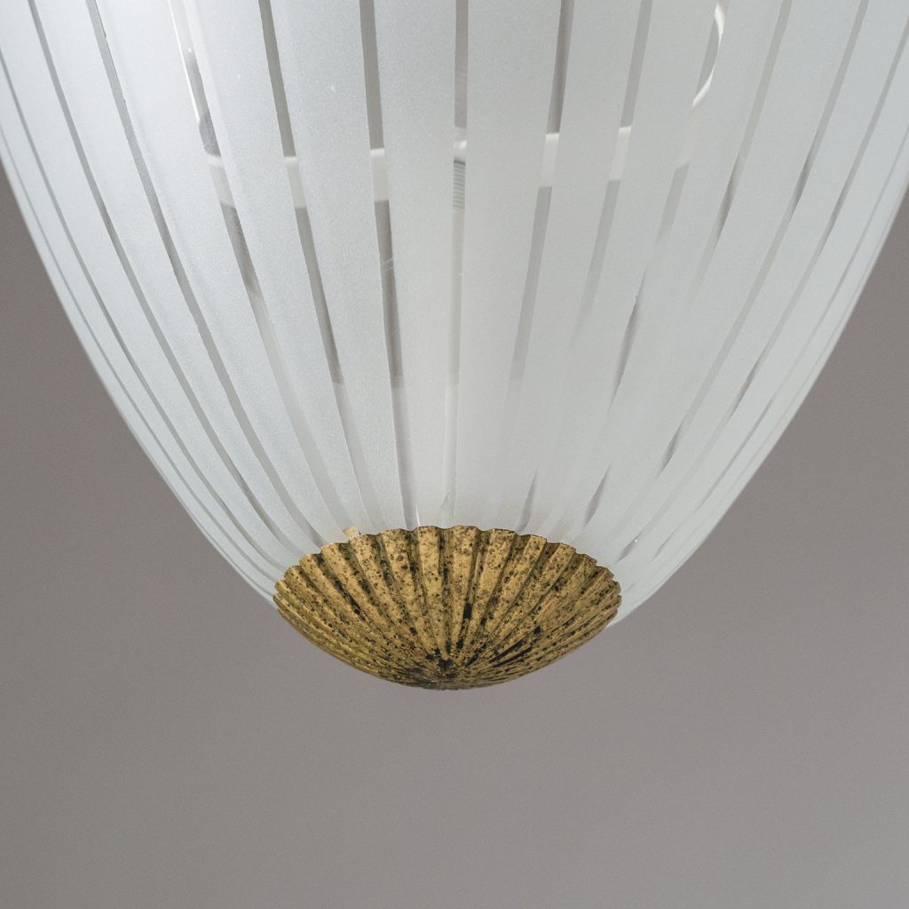 Large Striped Glass Lanterns, circa 1940