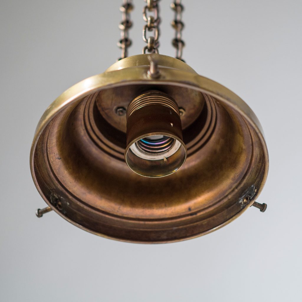 Rare Art Deco Suspension Light, 1920s, Enameled Glass