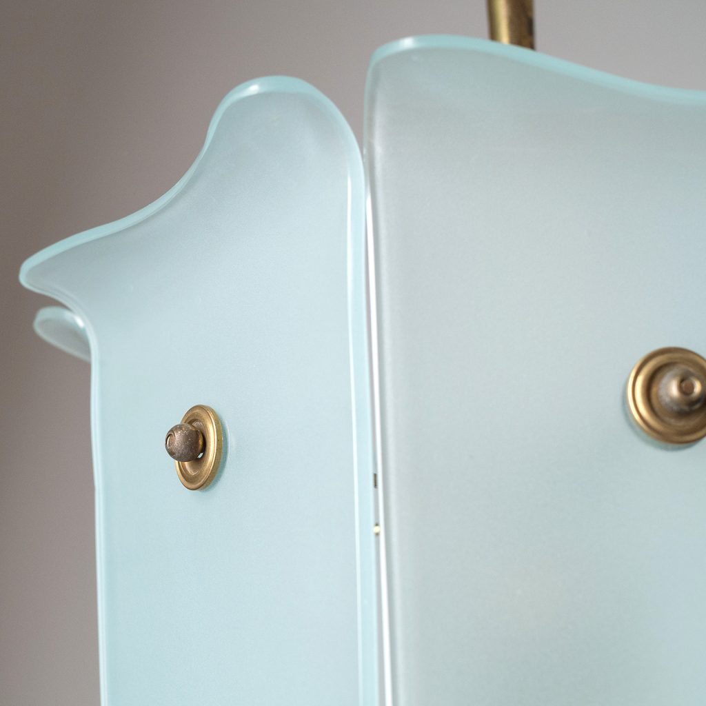 Curved Glass Lantern by Luigi Fontana, circa 1940