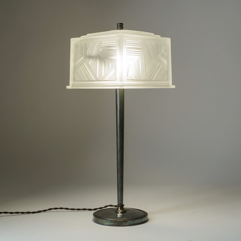 French Art Deco Table Lamp by Sabino, circa 1930