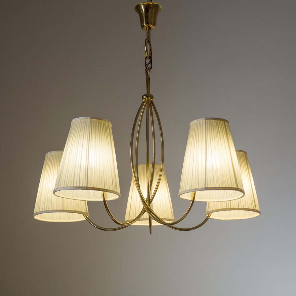 Austrian Brass Chandelier, 1930s